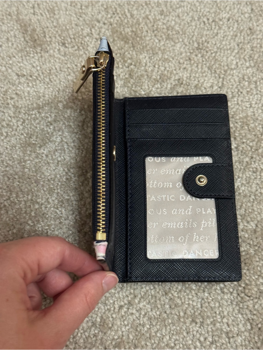 kate spade Floral Zip Wallet in Navy and Pink - Picture 4 of 4